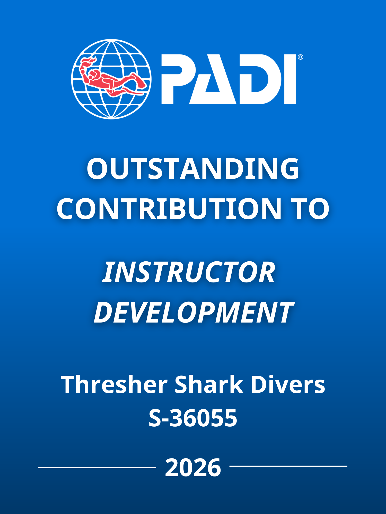 PADI Award Instructor Development 2026