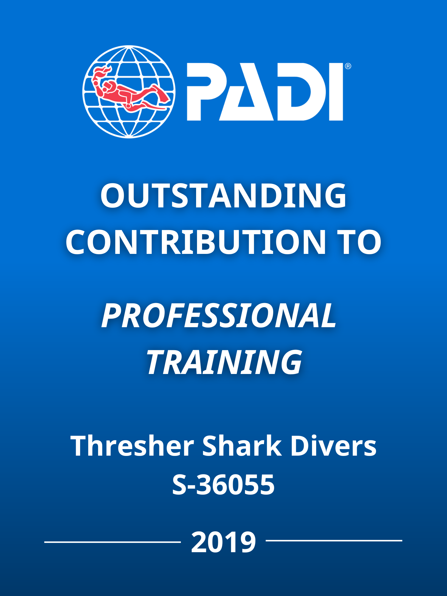 PADI Award Professional Training 2019